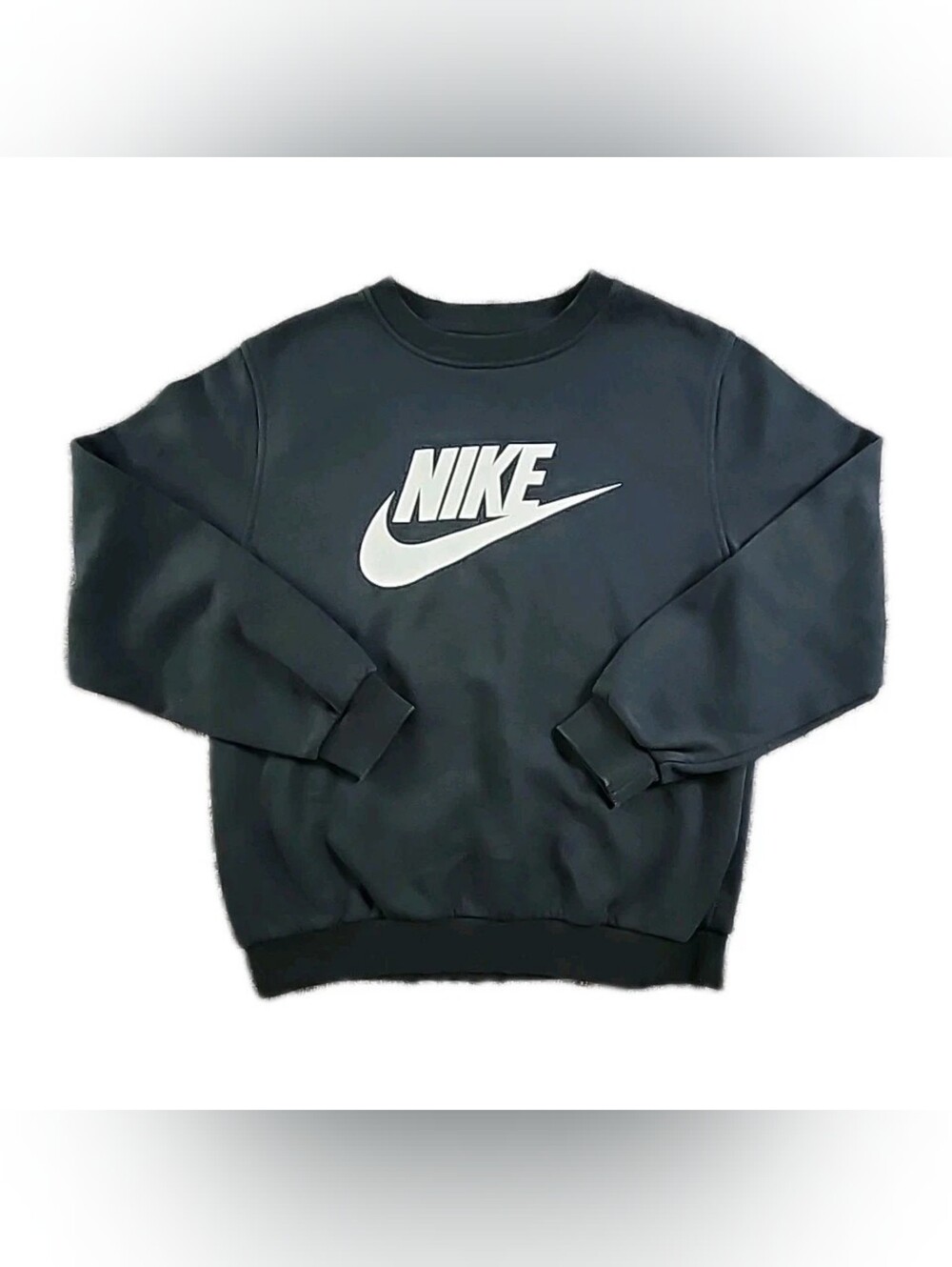 Nike Black Crewneck Sweater with White Swoosh LogoNike Sweatshirt Boys Large